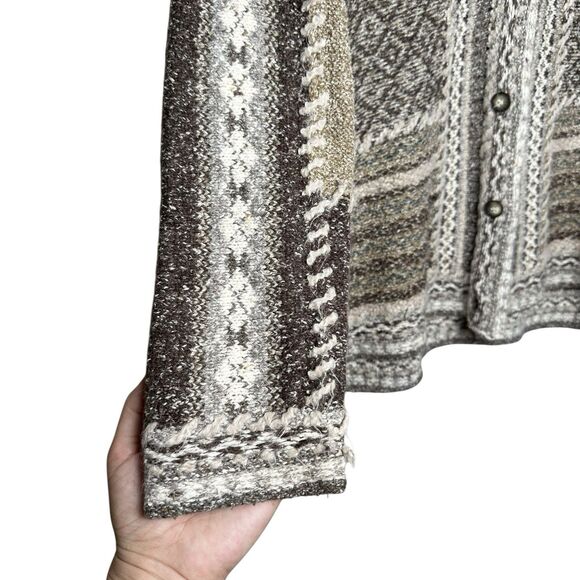 Vintage Ivy Collectibles Chunky Knit Cardigan Sweater Medium Geo Boho Grunge - Picture 4 of 9